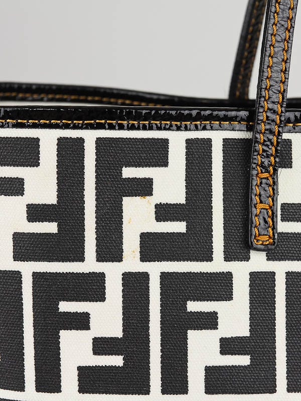 Fendi Black/White Zucca Canvas Roll Bag 8BH126 | Yoogi's Closet
