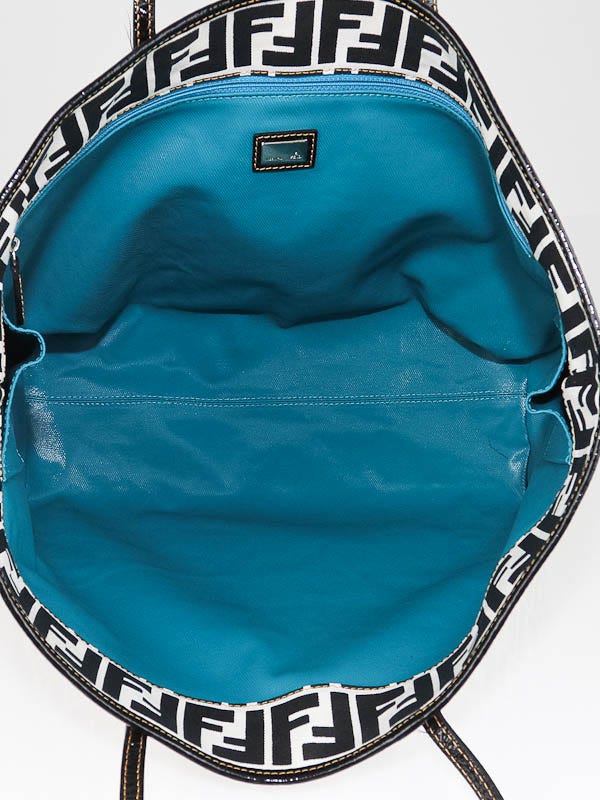 Fendi Black/White Zucca Canvas Roll Bag 8BH126 | Yoogi's Closet