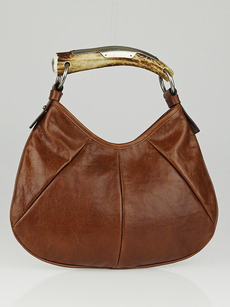 Yves Saint Laurent Brown Leather Mini Mombasa Horn Bag | Yoogi's