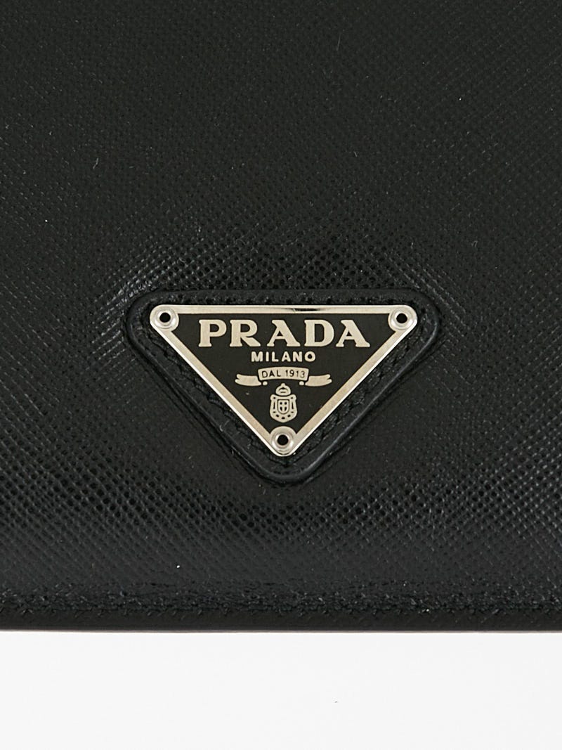 Prada Black Saffiano Leather and Crystals iPad Case | Yoogi's Closet