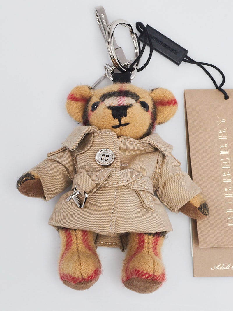 Burberry Antique Yellow Check Cashmere Trench Coat Thomas Bear