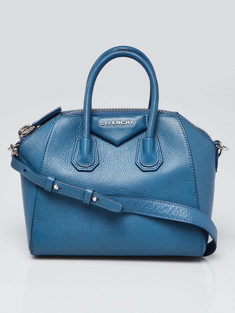 Givenchy Blue Sugar Goatskin Leather Mini Antigona Bag | Yoogi's
