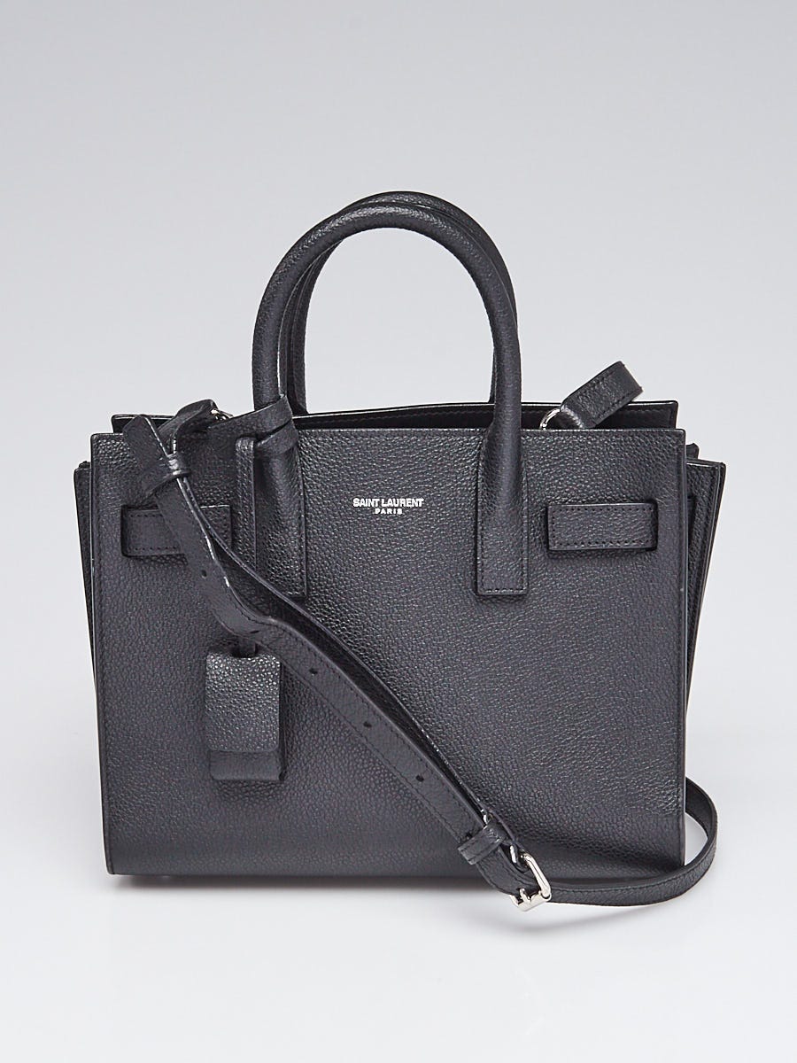 Yves Saint Laurent Black Grained Leather Nano Sac de Jour Classic