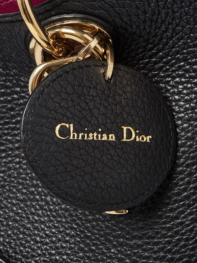 Christian Dior Black Pebbled Calfskin Leather Large Diorissimo