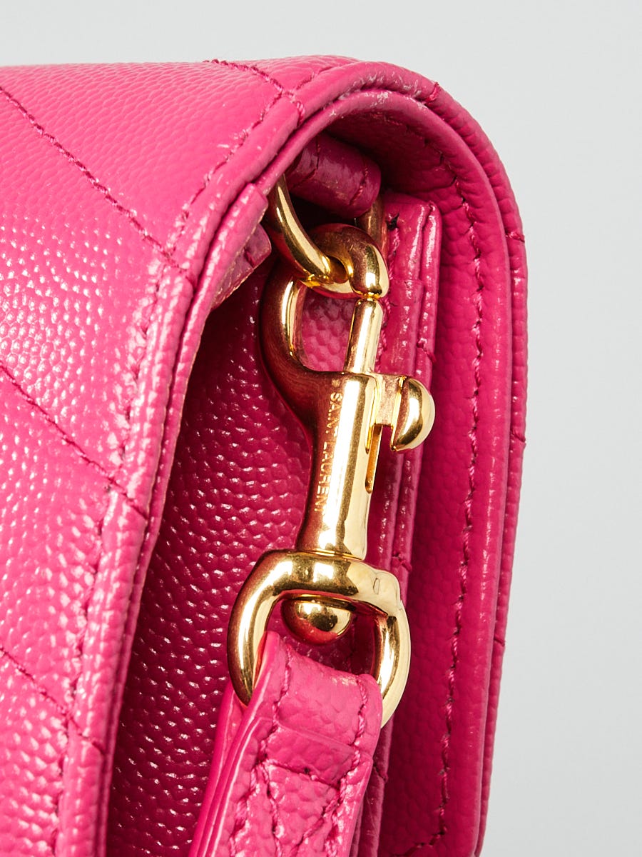 Yves Saint Laurent Pink Matelasse Quilted Leather Cassandre Flap