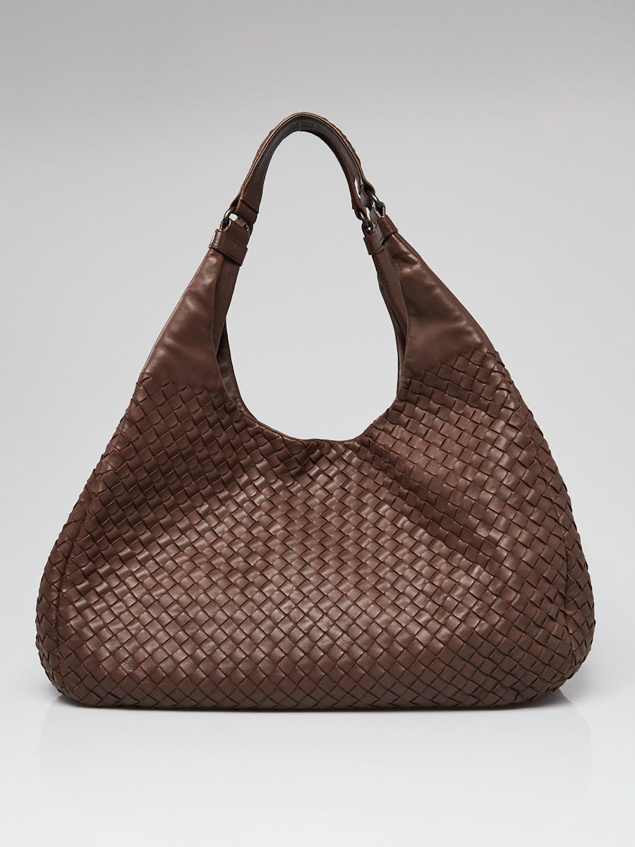 Bottega Veneta Brown Woven Leather Large Campana Bag | Yoogi's Closet