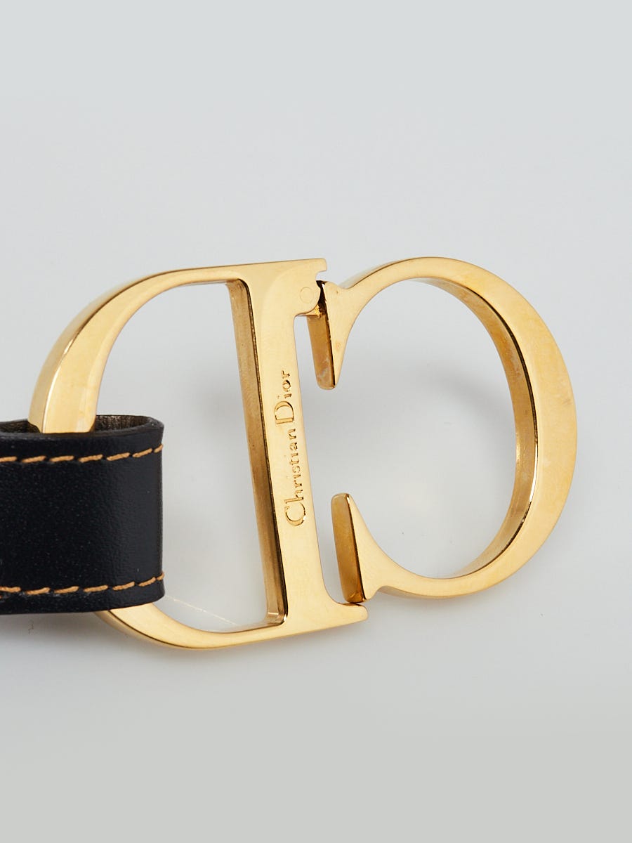 Christian Dior Blue Trotter Logo Canvas CD Belt Size 70/28