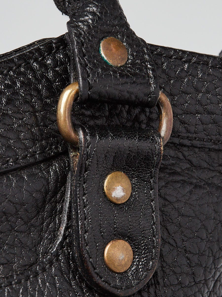 Balenciaga Black Caribou Pebbled Leather Le Dix Motorcycle First