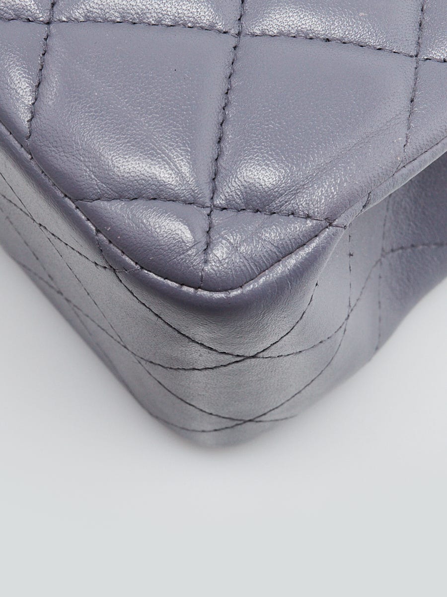 Chanel Light Blue Quilted Lambskin Leather Classic Jumbo Double