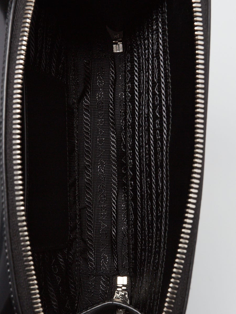 Prada Black Spazzolato Leather Bandoliera Crossbody Bag 2VH173