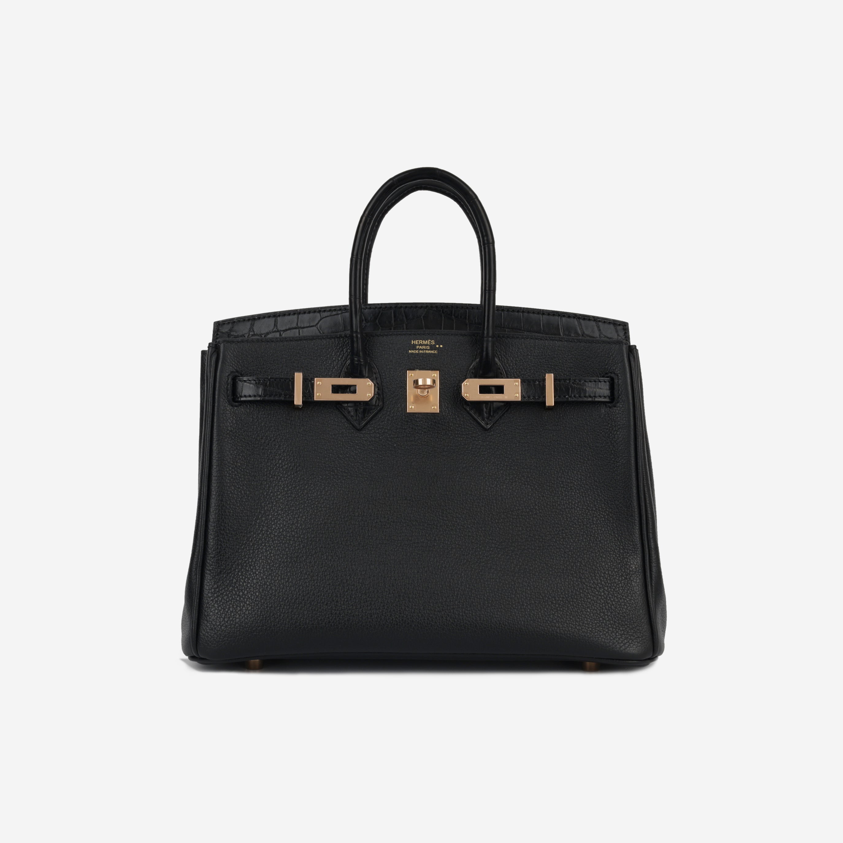 Hermès - Birkin 25 Touch - Noir Novillo and Croc - RGHW