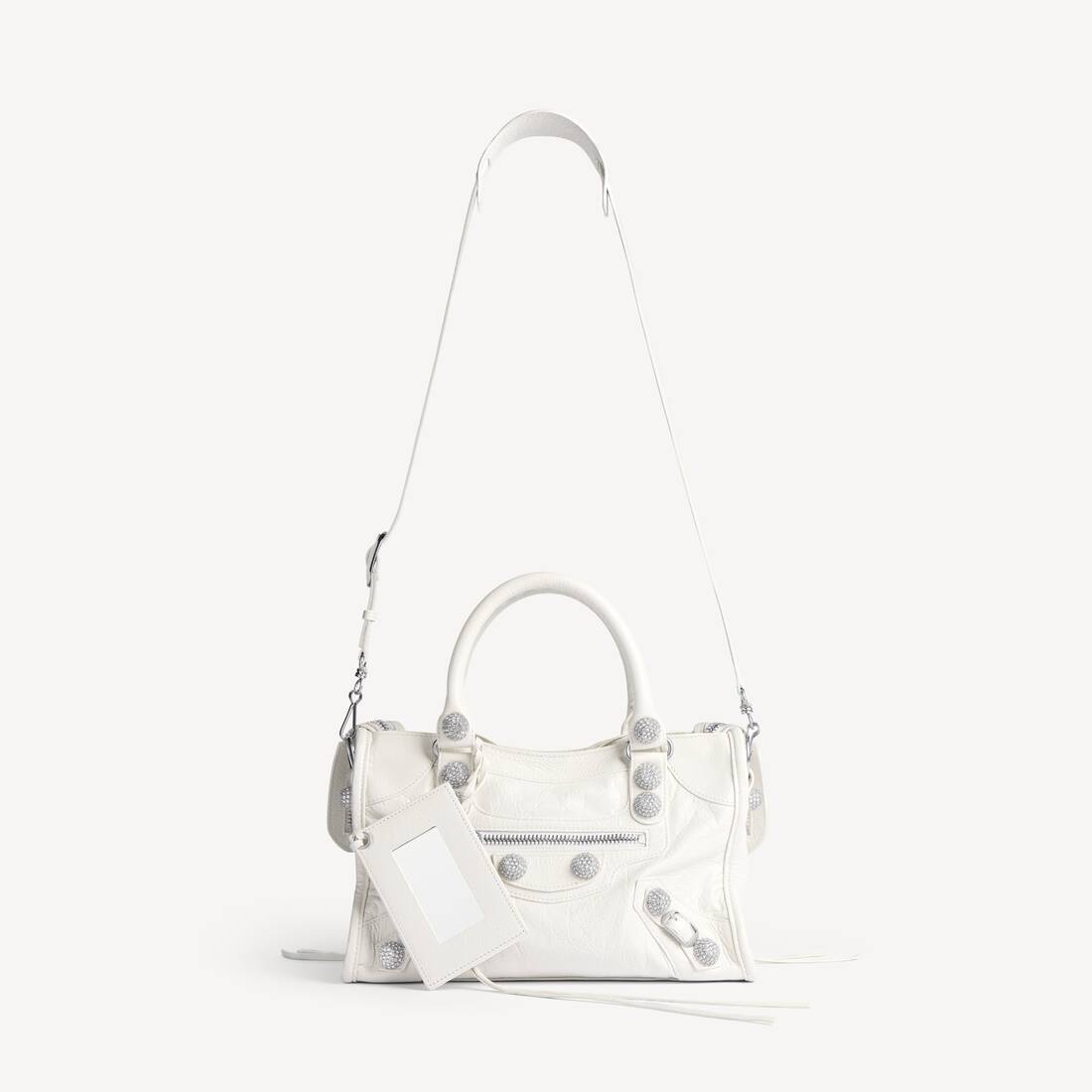 Women's Le City Bag Small Giant Studs With Rhinestones in Optic