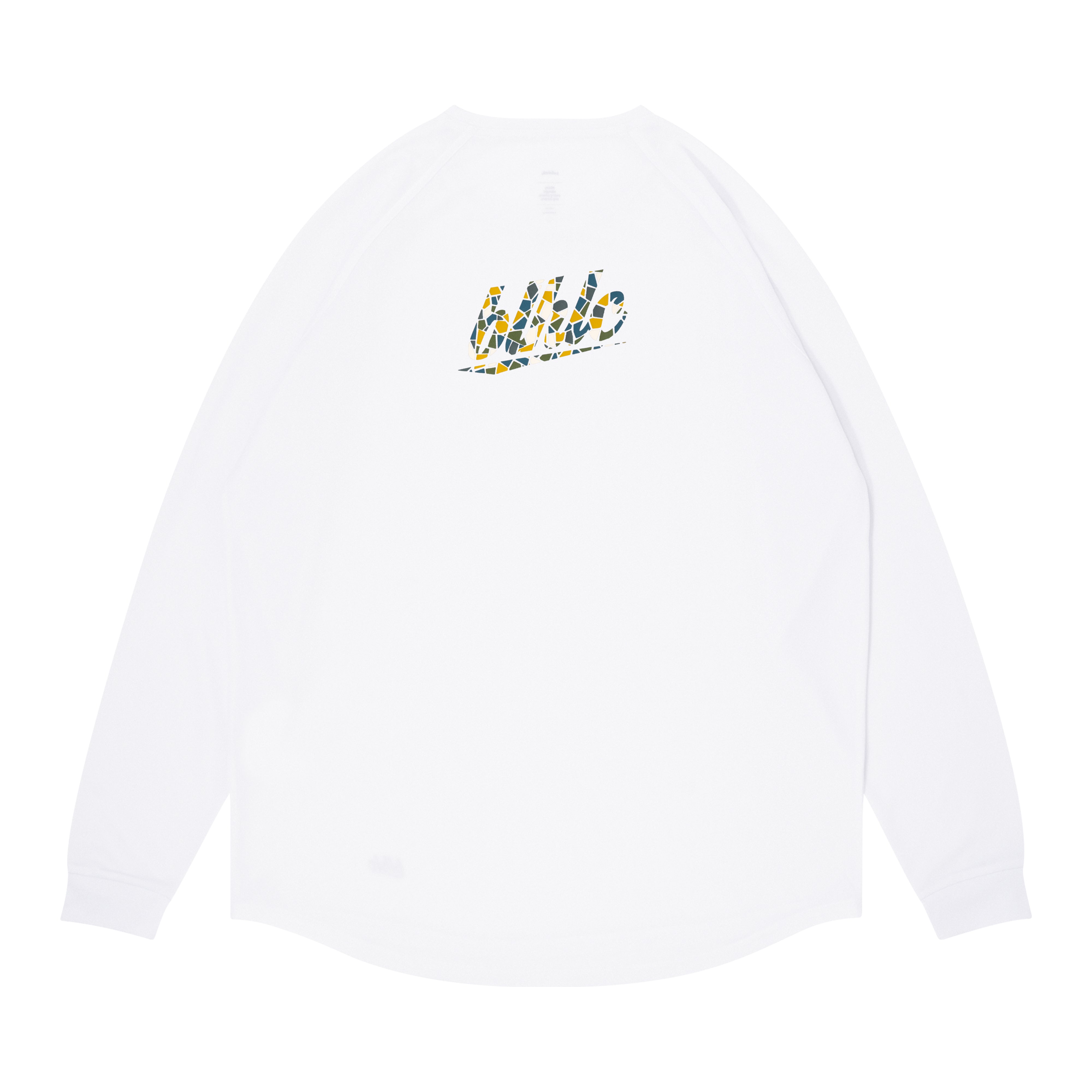 blhlc Back Print Cool Long Tee (white/snowy ivory mosaic