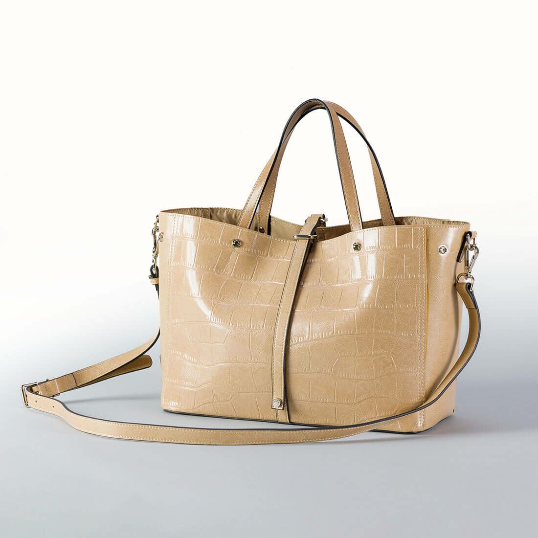クロコダイル型押しシャイニングレザートート | バルコス公式