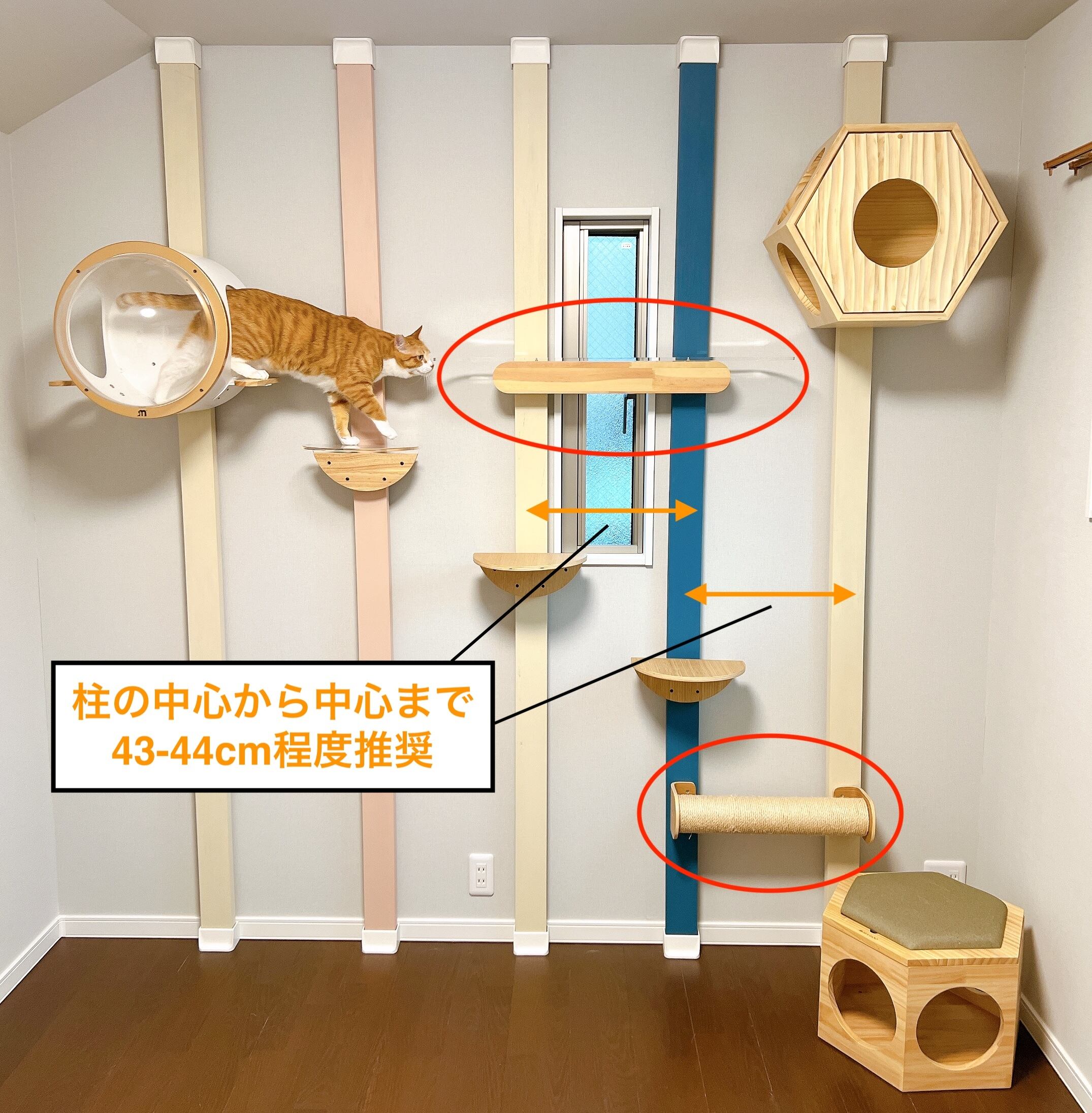 Round Lack(キャットステップ/2台セット)-MYZOO【nekokobo select