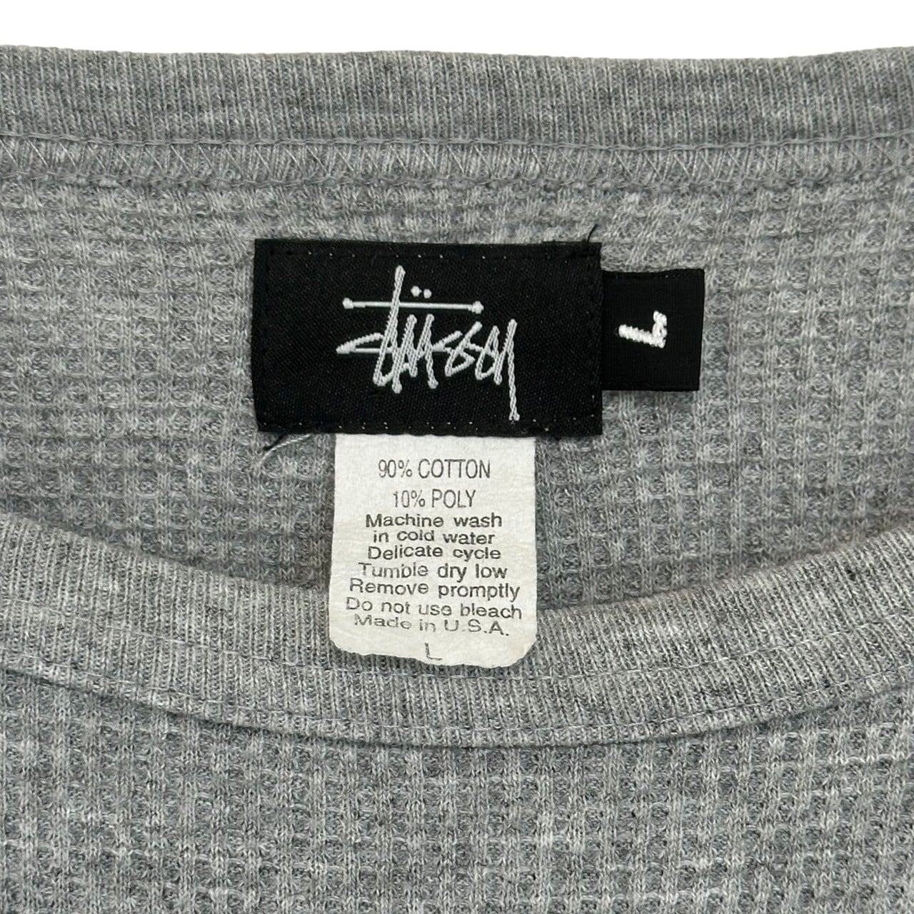 stussy ステューシー L サーマル USA製 グレー スウェット | 古着屋