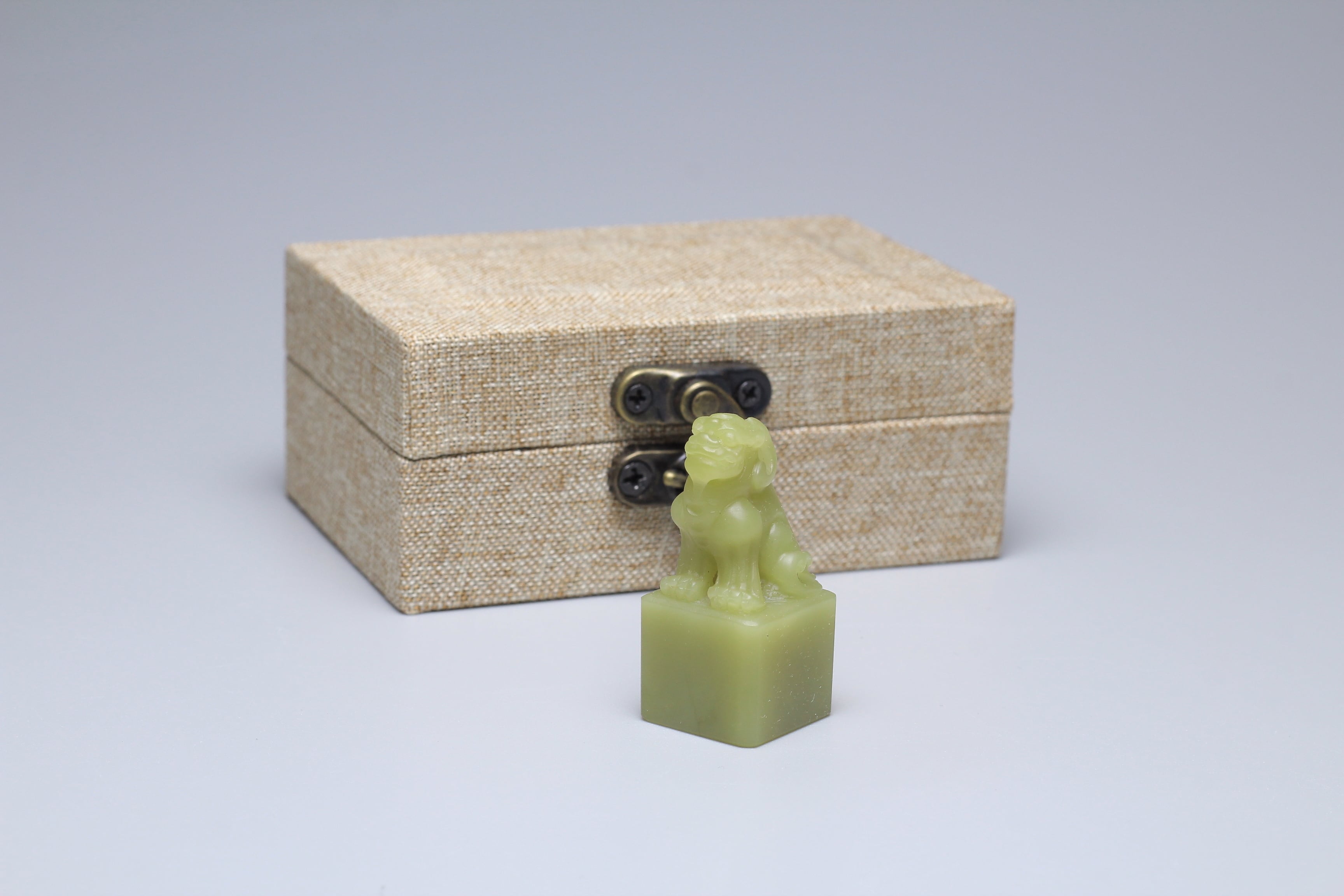 寿山石印材 月尾緑石 古獣印鈕 希少 高級印材 書道 篆刻 | 正一 古美術