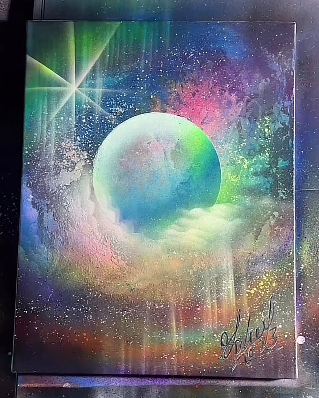 ⭐︎匿名配送スプレーアートエデンF 6サイズキャンバス白額付き