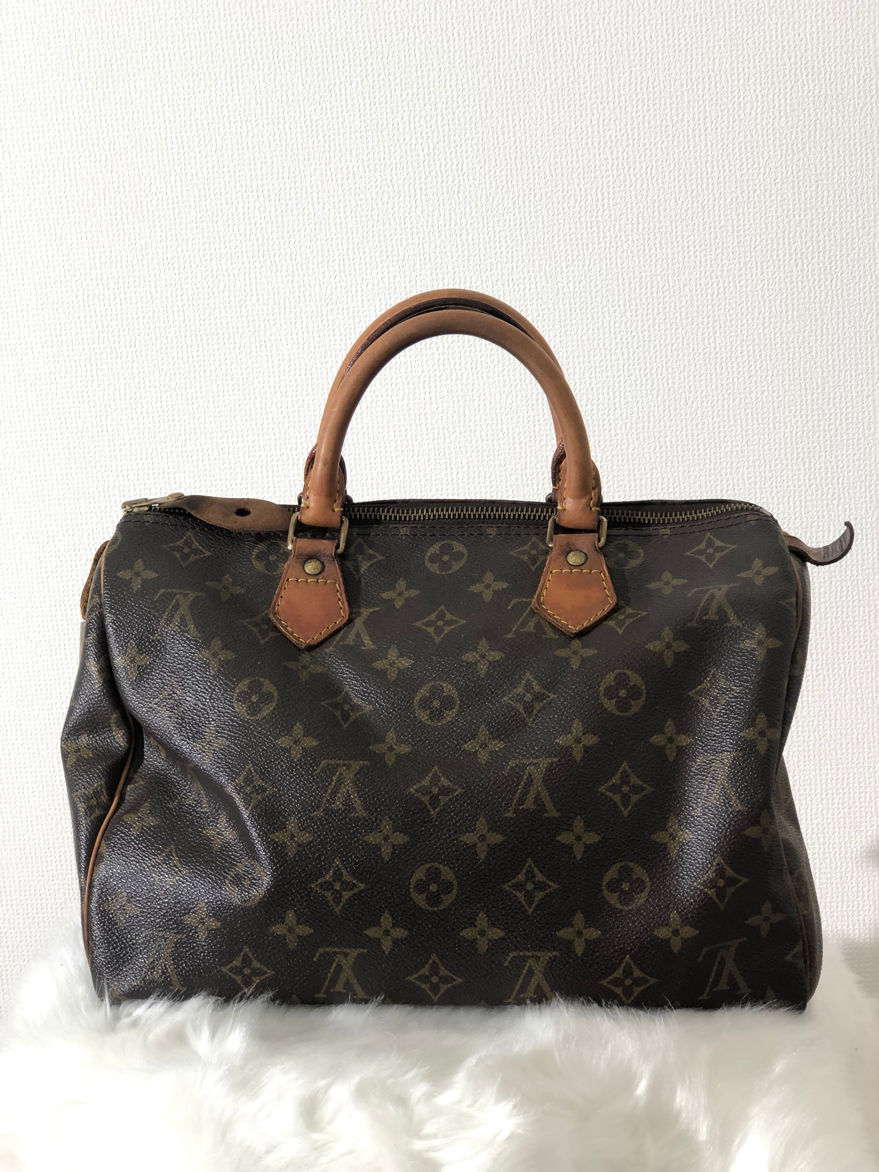 LOUIS VUITTON ルイ ヴィトン モノグラム PVC×レザー スピーディ35