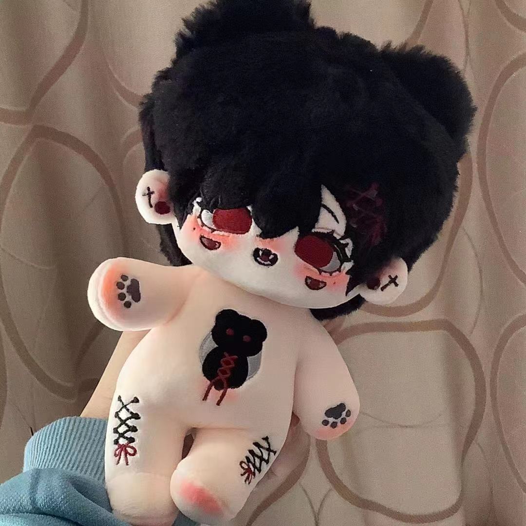 綿人形 無属性 ぬいぐるみ 20cm 着せ替えぬいぐるみ 黒髪と赤い目