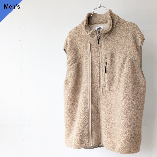 ラスト1点】melple ウールパイルベスト Marced Wool Vest （Beige