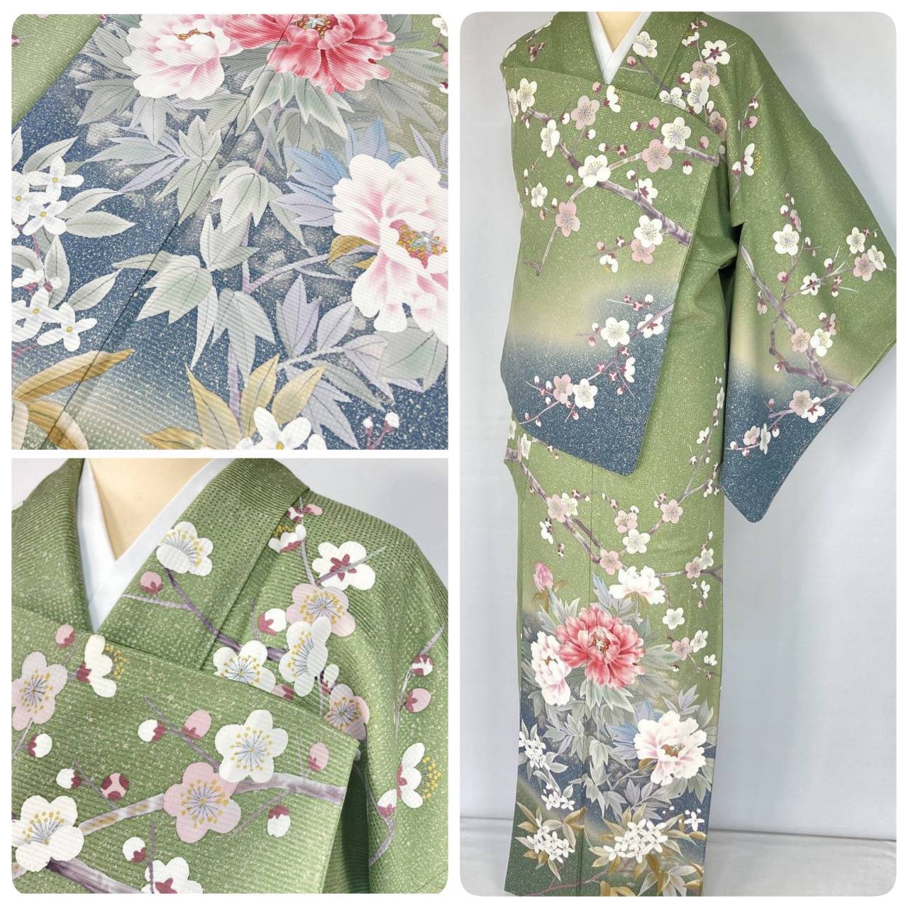 桂由美 やまと誂製 唐織 華紋 熨斗 袋帯 正絹 金糸 黄緑 白 紫 ピンク