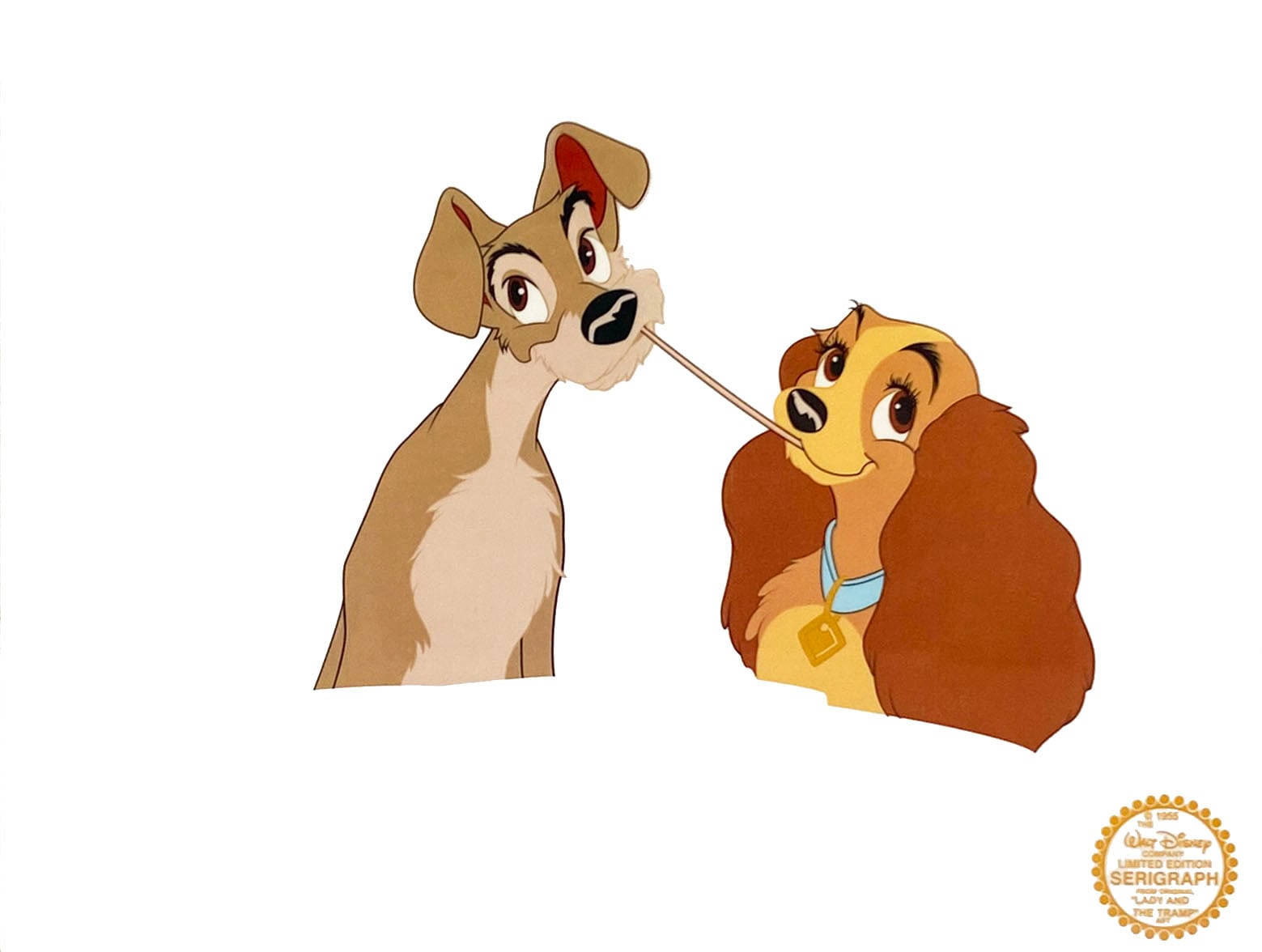 ディズニー セル画「わんわん物語」額縁2種選択可 展示用フック付