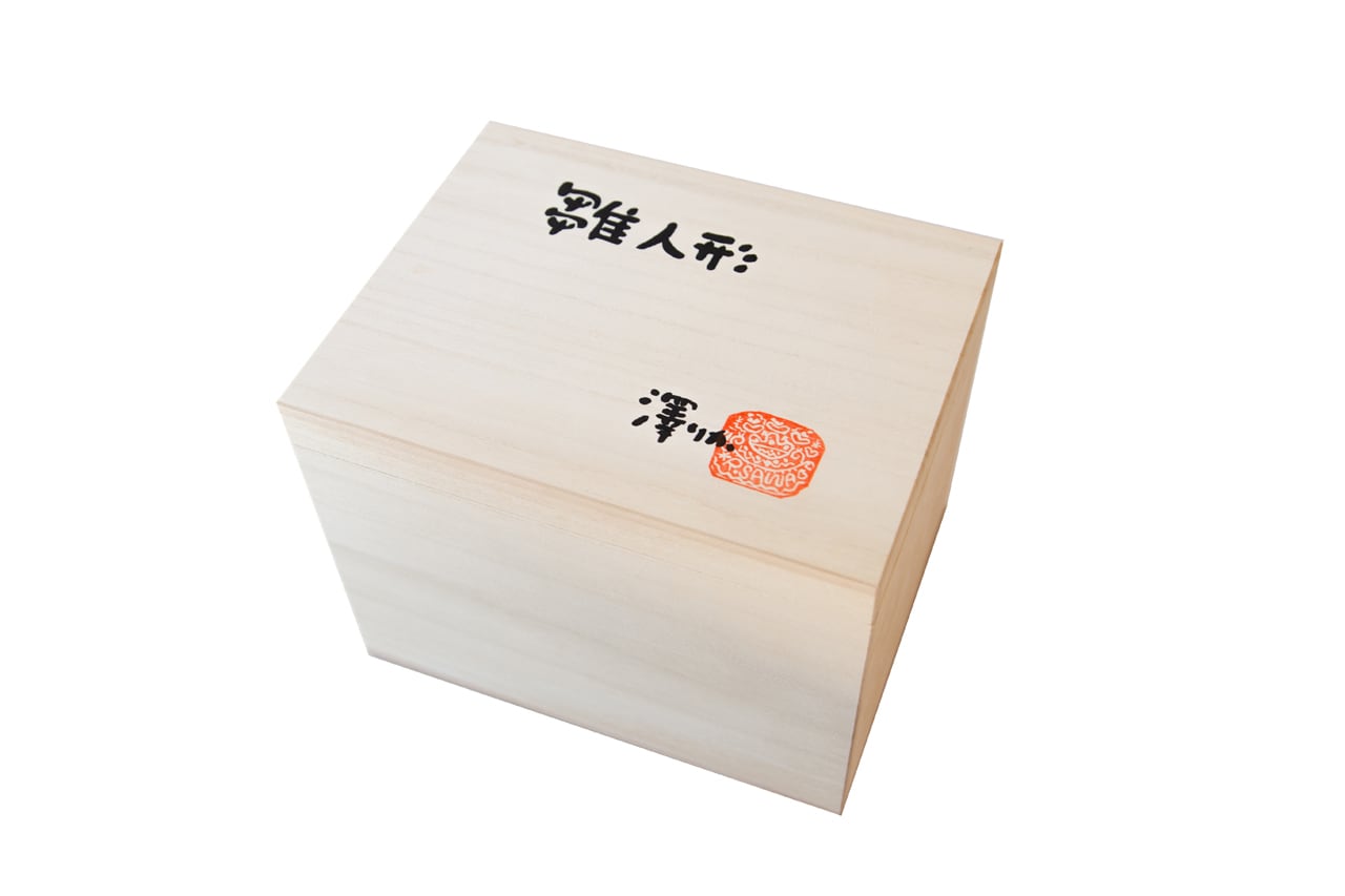 ひな人形 陶雛 澤りか作 (女雛 藤、男雛 黒) お雛様 コンパクト 水洗い