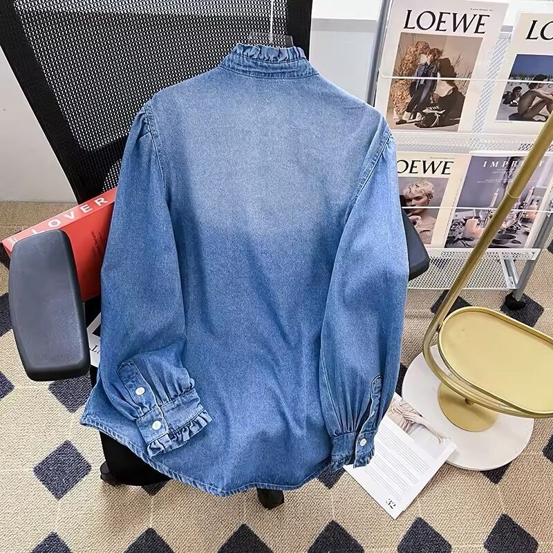 リボンタイダンガリーシャツ（一ヶ月程でお届け） | milkyfleur