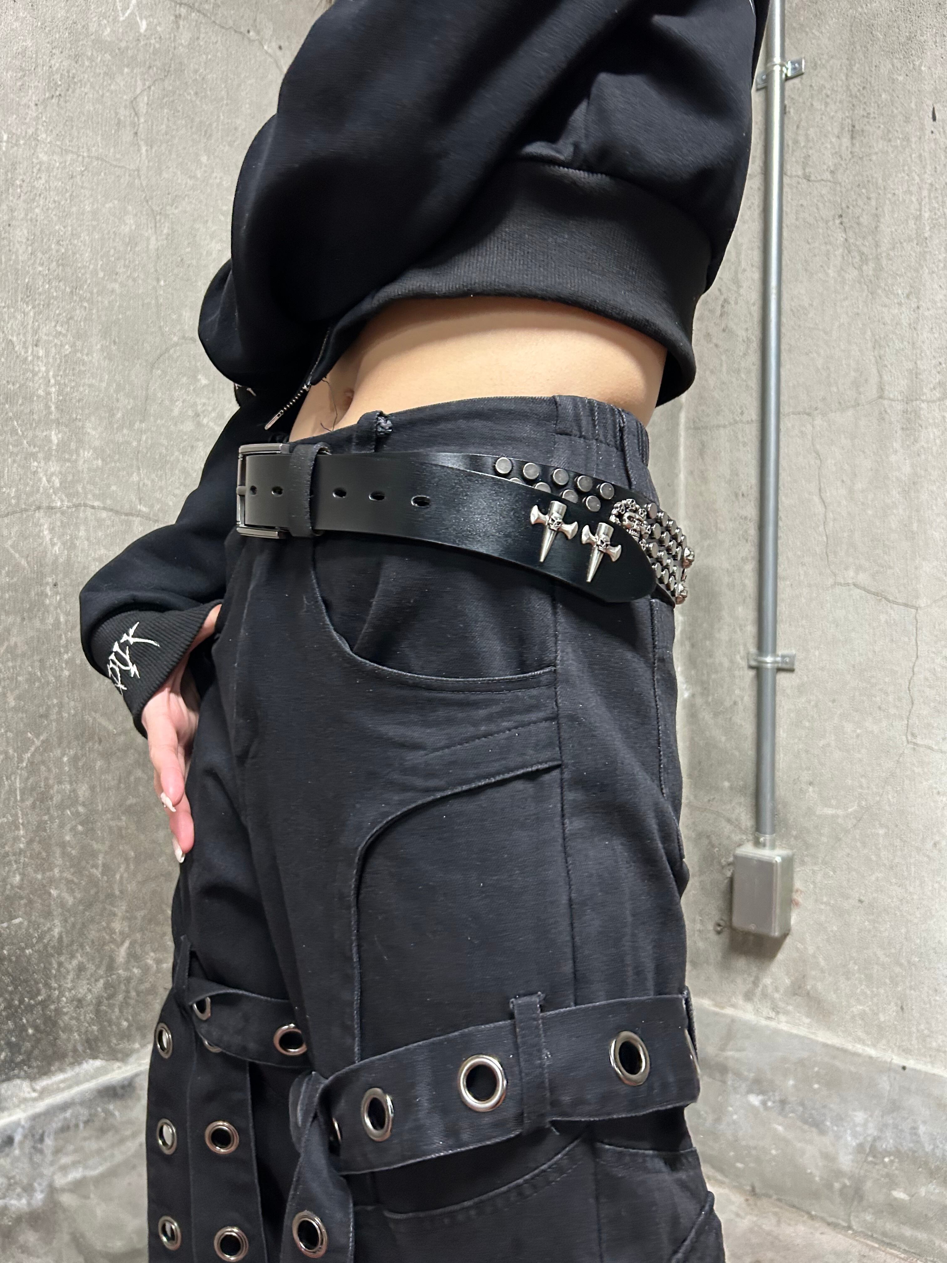 スタッツクロスドクロベルト サブカル 地雷 Y2K | 韓国系ユニセックス