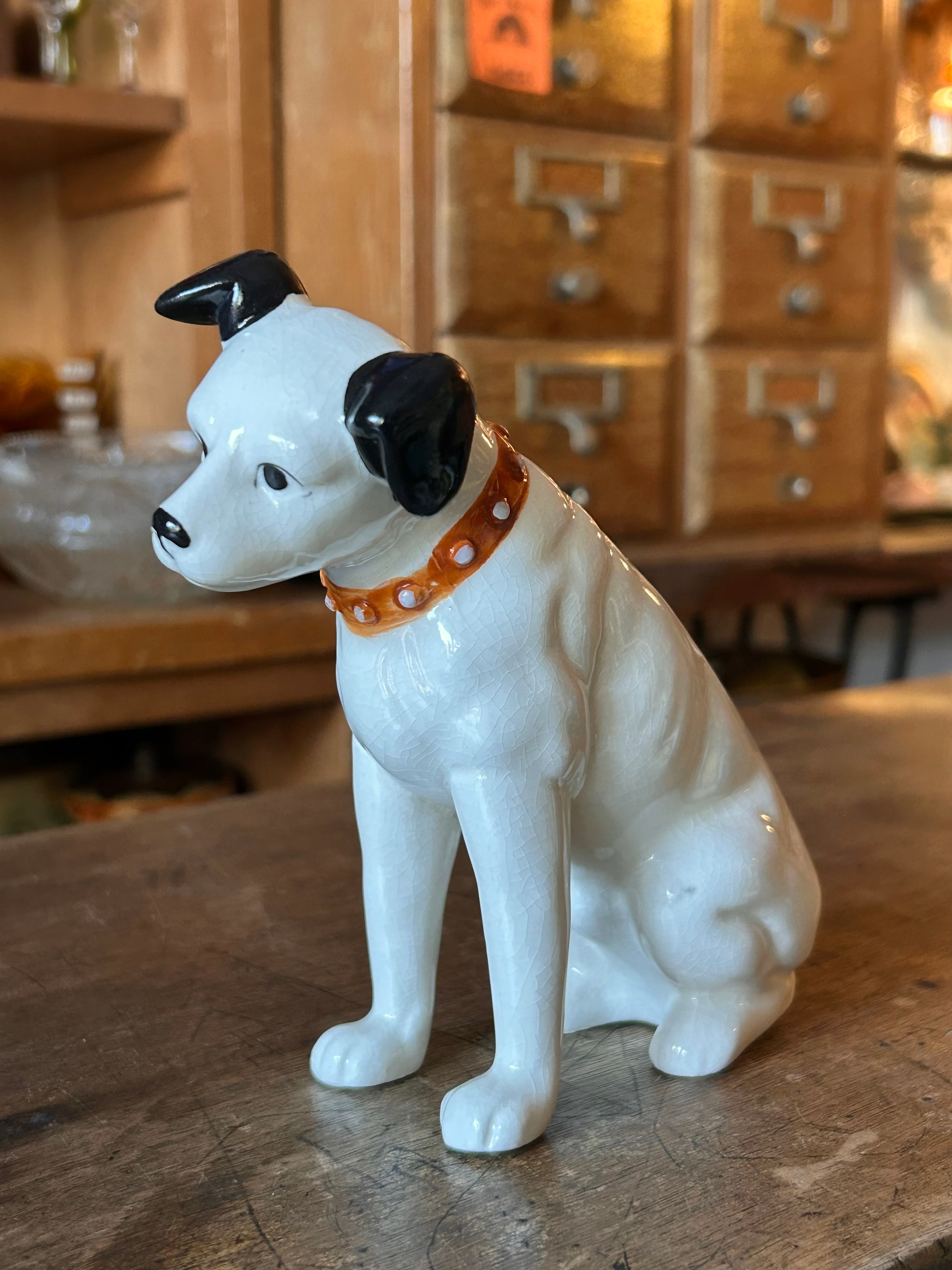 昭和レトロ Victor ビクター犬 ニッパーくん 陶器製 置物 | choice