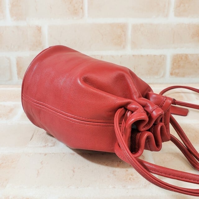 美品 オールドコーチ ☆ USA製 レザー ミニ 巾着 ショルダーバッグ