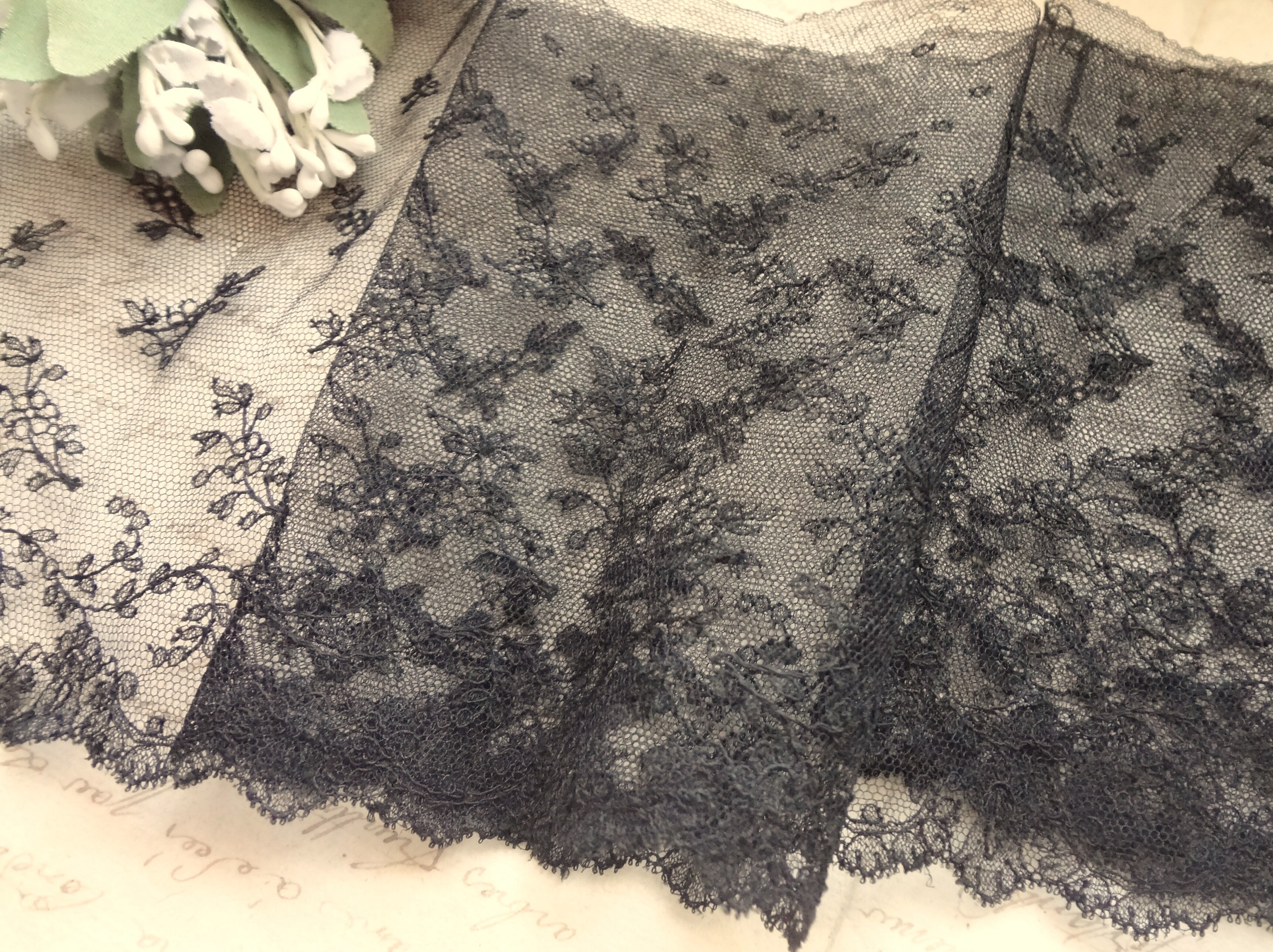 フランス アンティークレース 黒 | grenierplus