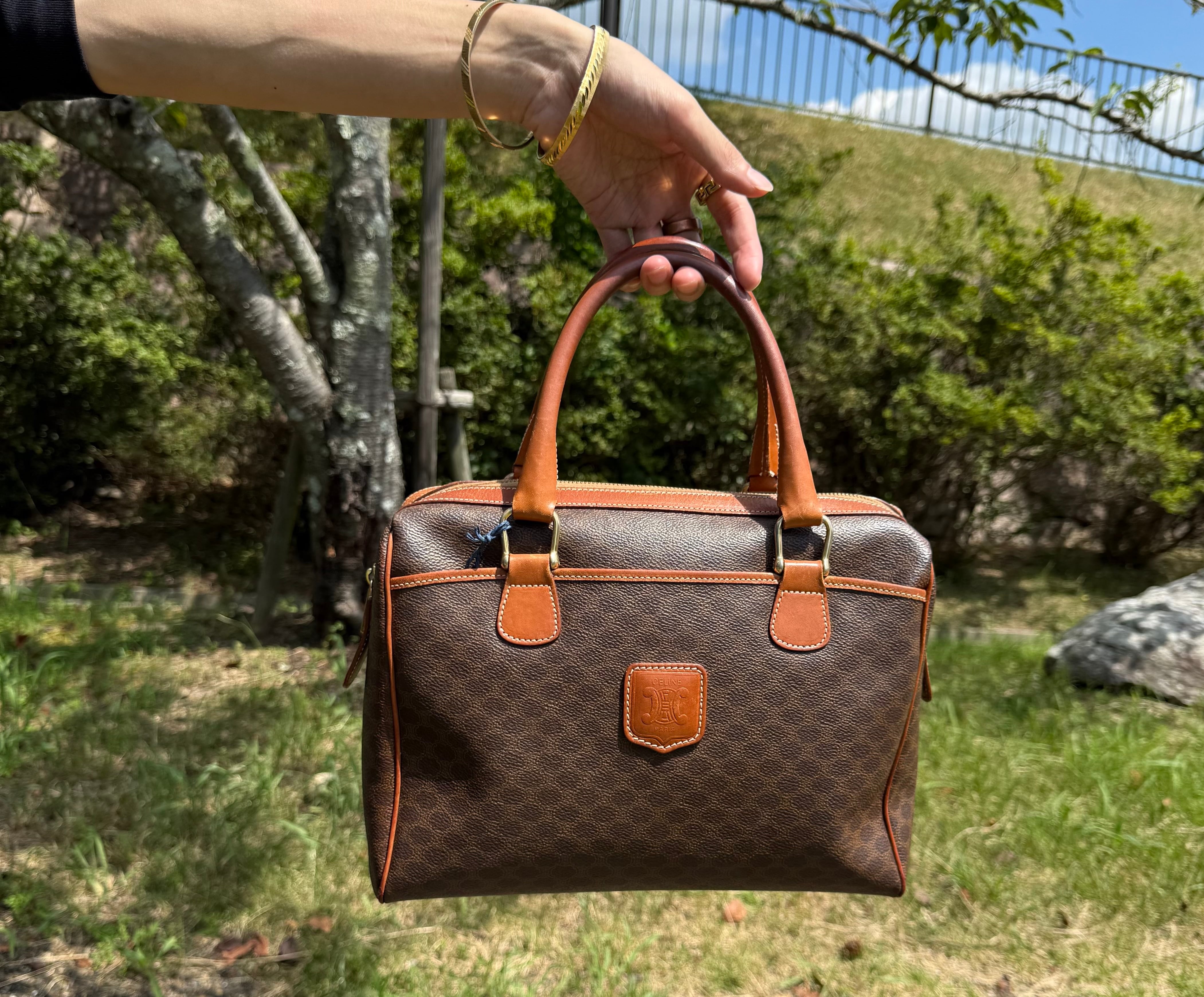 CELINE / セリーヌ マカダム柄 トリオンフ ミニボストンバッグ（PVC