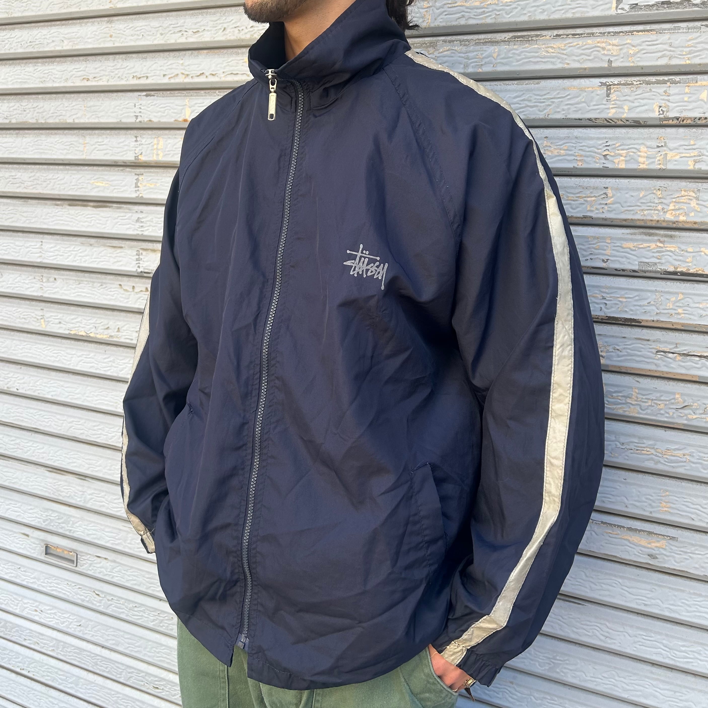 90's USA製 Stussy Sport Nylon Track Jacket L / オールド
