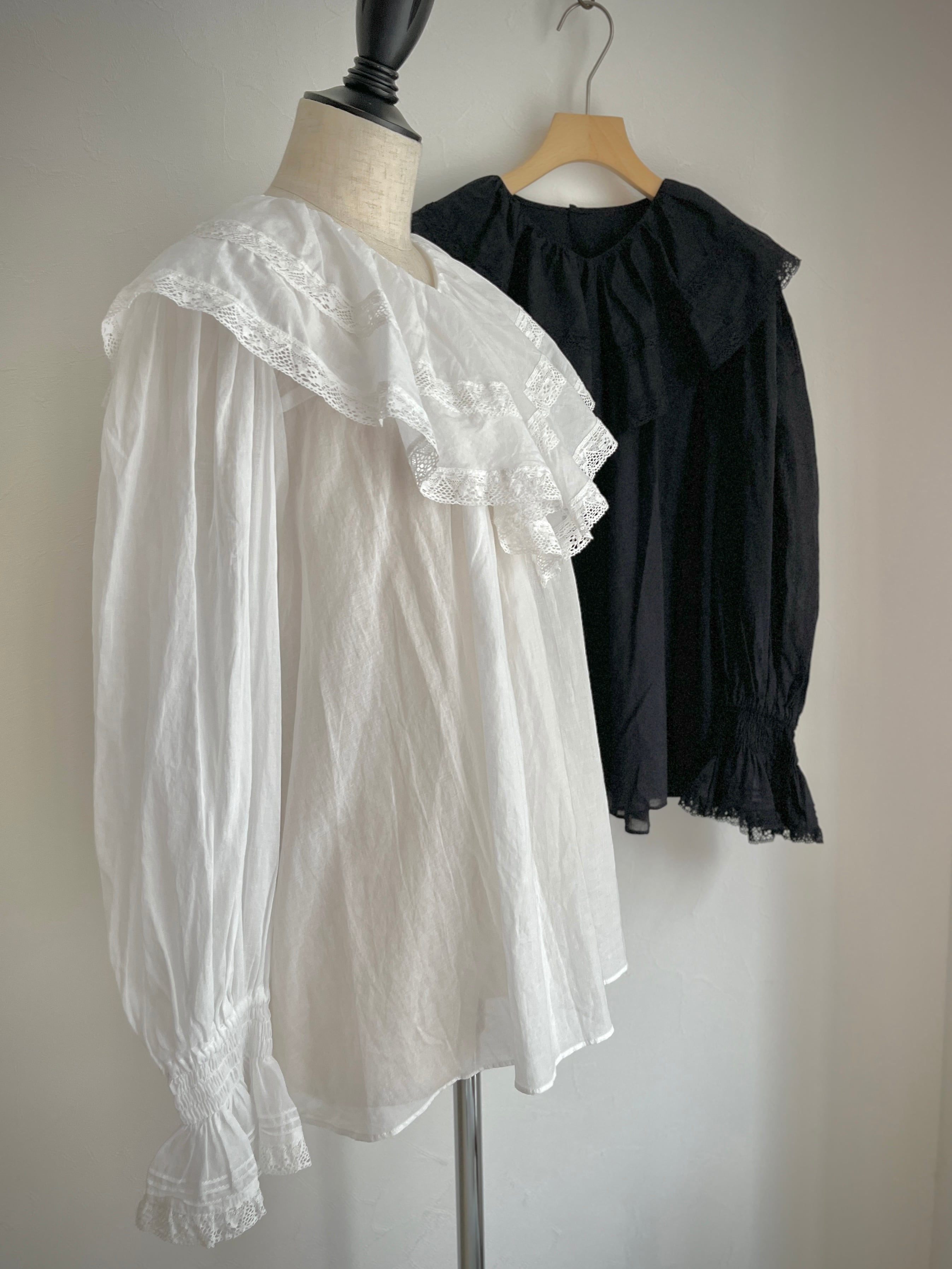 Dot and Stripes CHILD WOMAN／80ボイルレース ピンタックラッフル