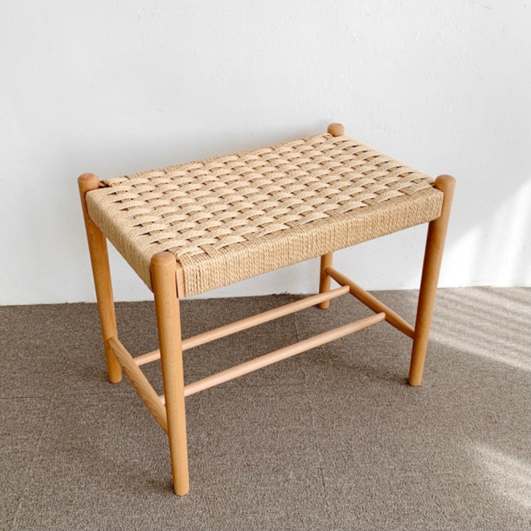 beech wood denish paper cord stool / ウッド 原木 ペーパーコード