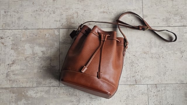 オールドコーチ ☆ USA製 レザー 巾着 ショルダーバッグ ブラウン