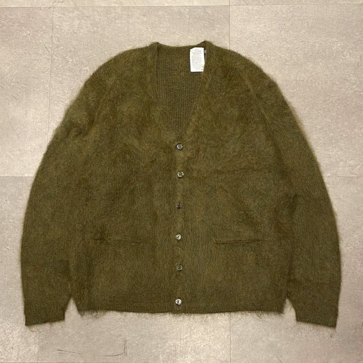 A.R.P.®︎ Premium Classic Mohair Cardigan W/Pocket Olive モヘア