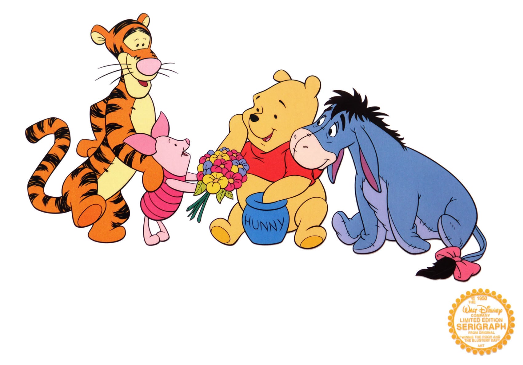 ディズニー セル画「クマのプーさん」額縁2種選択可 展示用フック付
