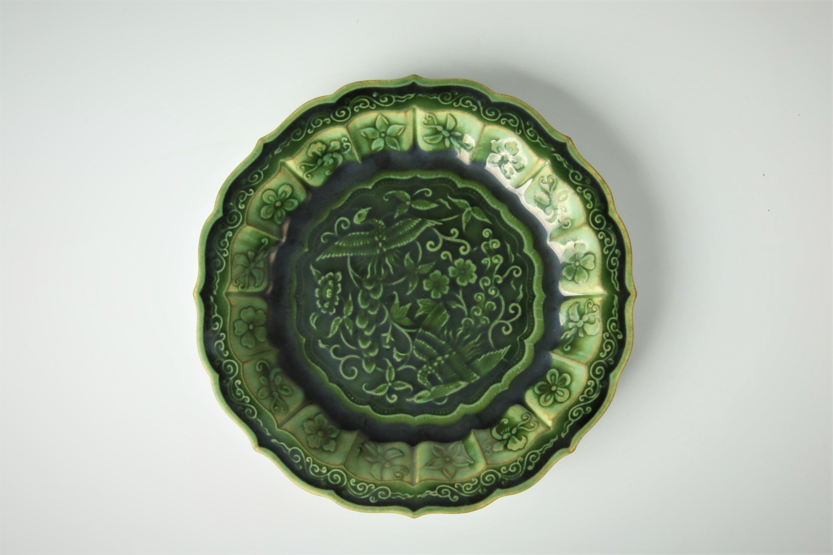 新品◆④織部焼　森脇　文直作　緑色の陶器製丸皿大皿35.5cm 新品◇④織部焼 森脇 文直作 緑色の陶器製丸皿大皿35.5cm - メルカリ