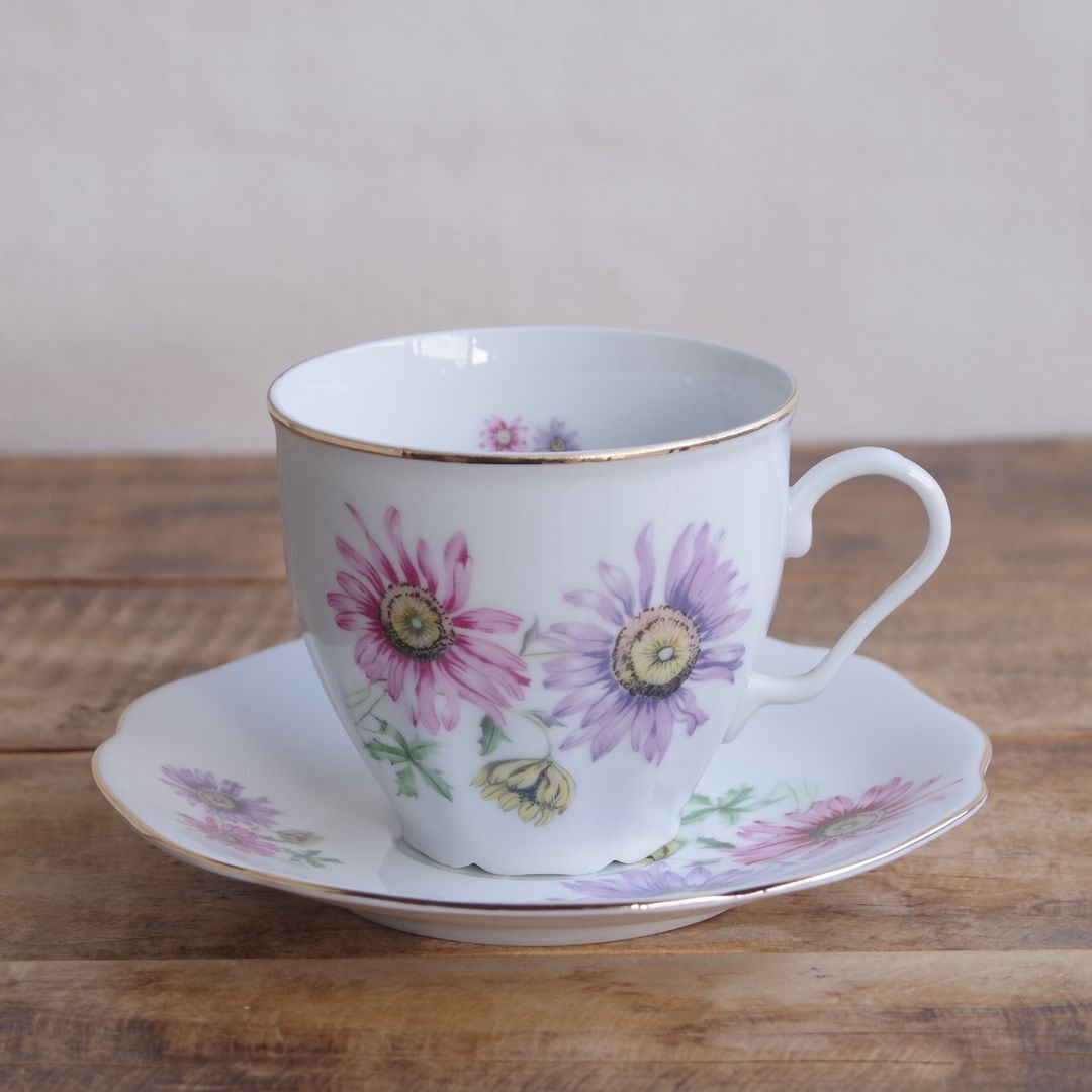 チェコスロバキア製 Haas & Czjzek H&C マーガレット 花柄 コーヒー