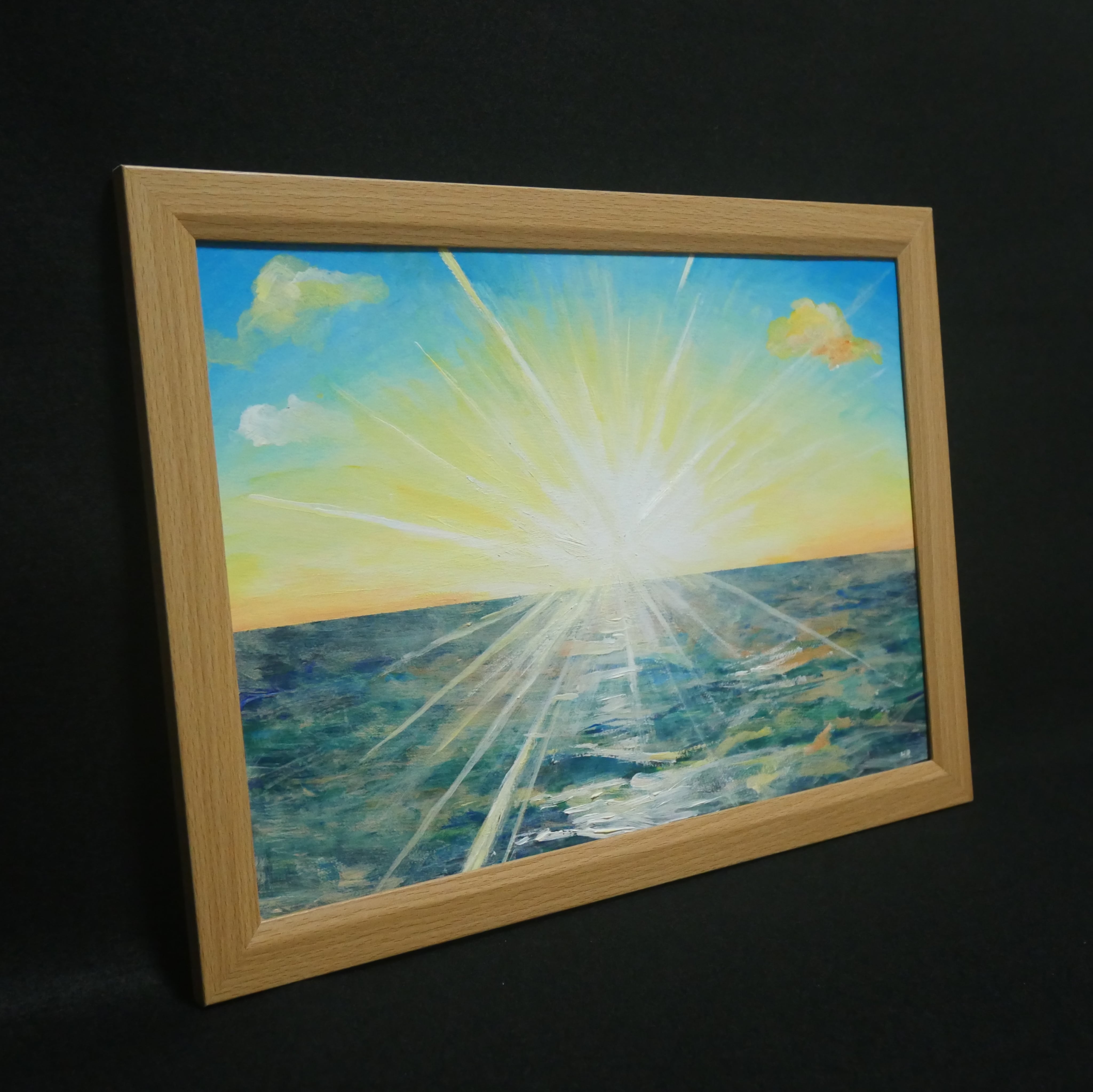 油絵 油彩 油彩画 絵 絵画【朝日の海】 | HIROSHI1990