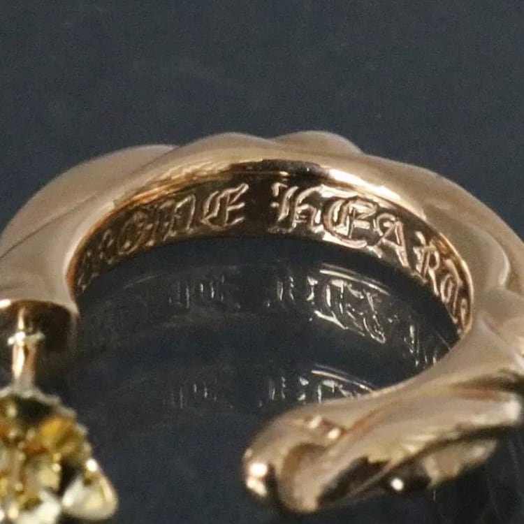 CHROME HEARTS クロムハーツ 22K スクロール フープピアス メンズ
