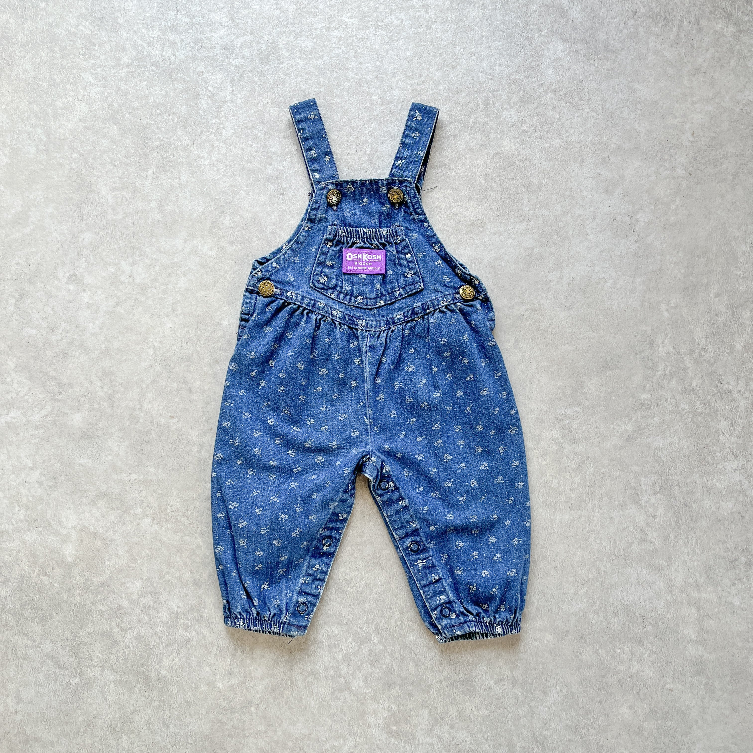 OSHKOSH】USA花柄オーバーオール｜70サイズ｜キッズ古着 | Butter Nuts