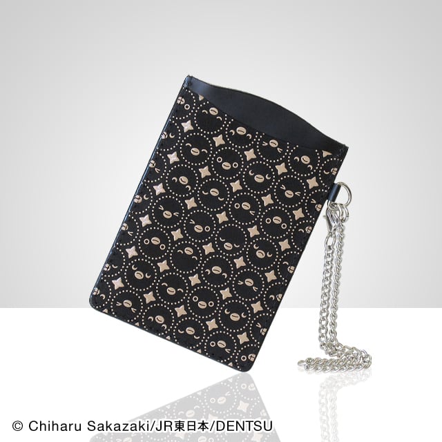 Suicaのペンギン印傳パスケース（十色柄・黒革×白漆） | JIZAING×INDEN