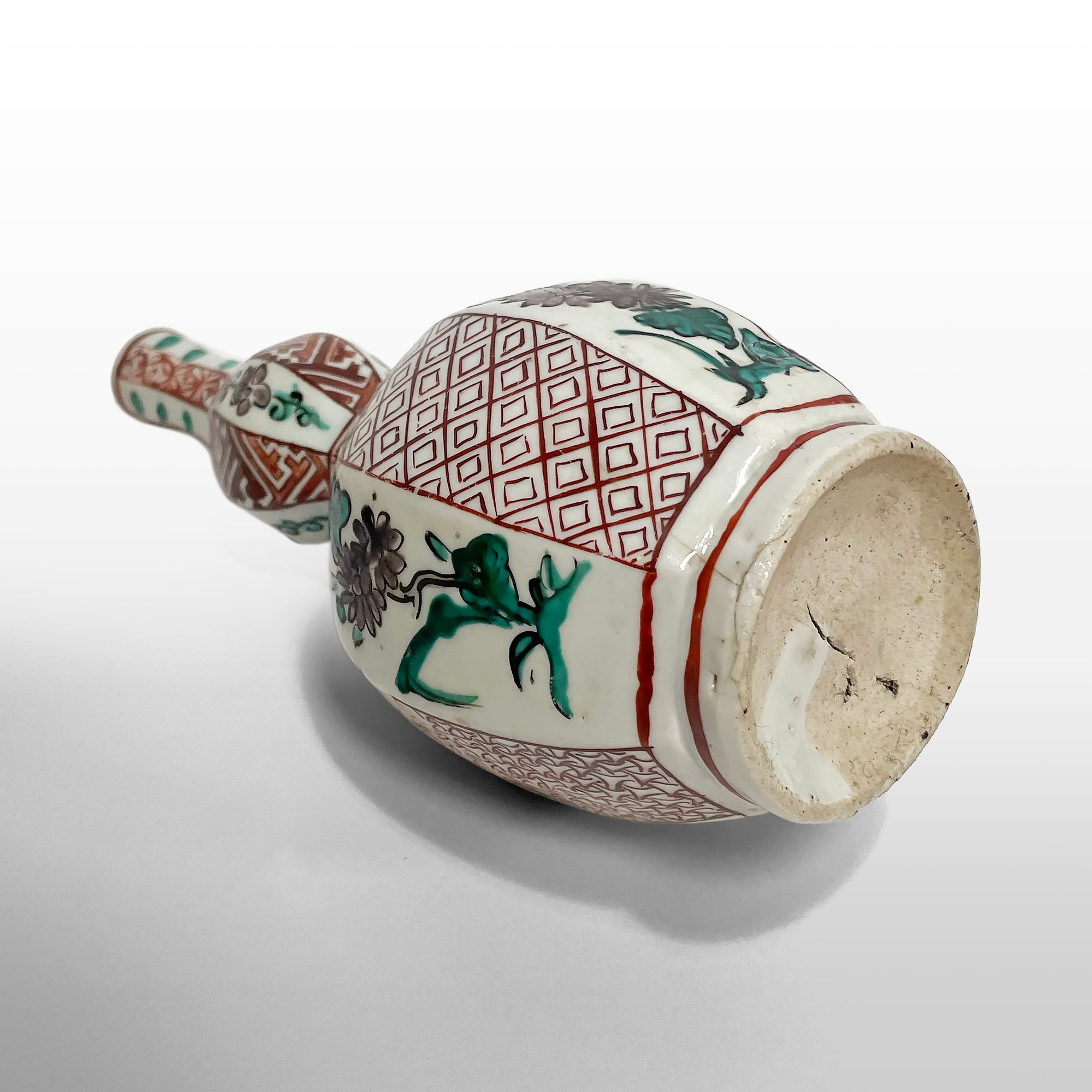 ひ*る様 古九谷 色絵 花鳥 徳利 酒器 花生 骨董 古美術 アンティーク