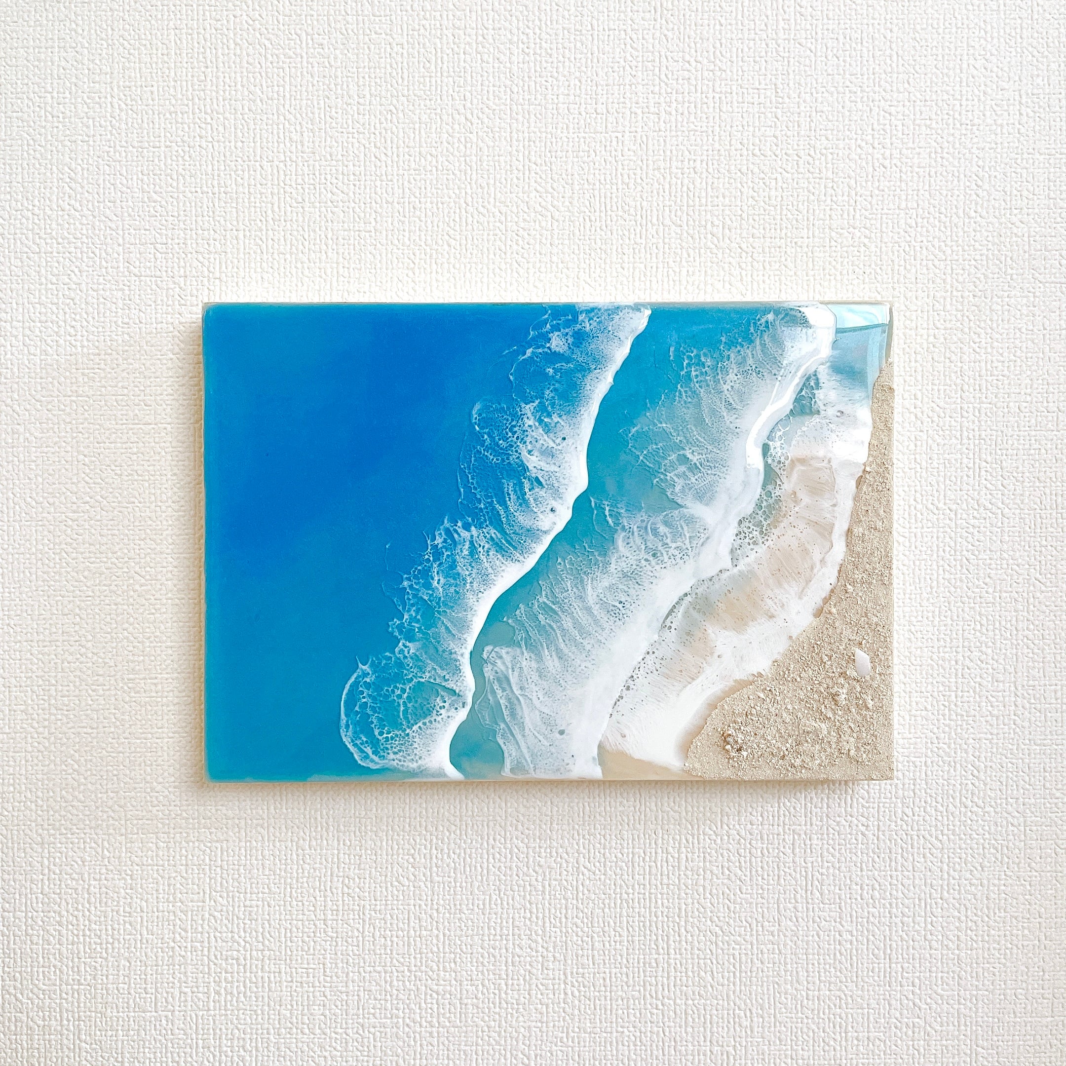 レジン波アート オーシャンアート 海の絵 OceanBlue サムホールパネル