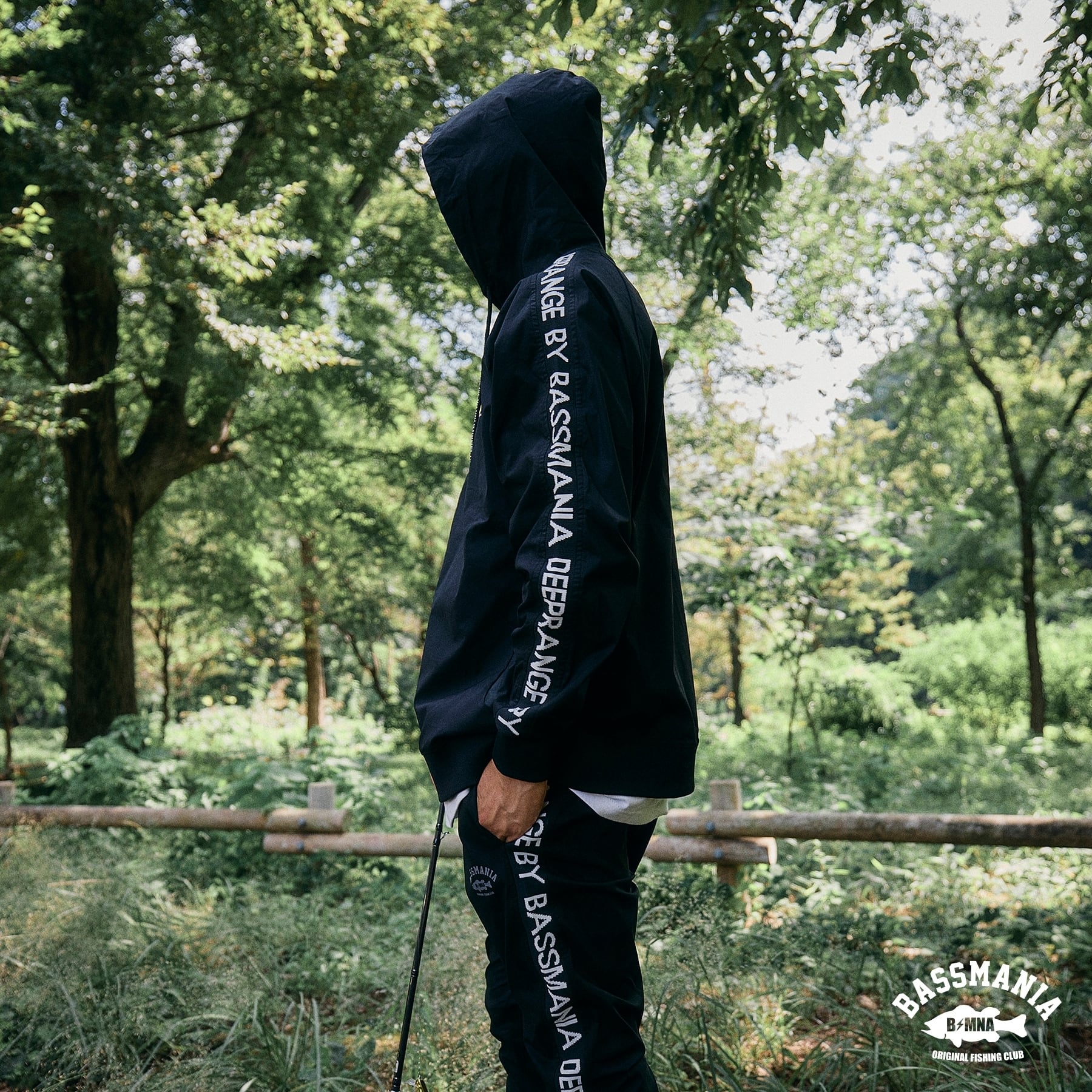 リブ編みロゴストレッチZIPパーカー［BLK］［LIMITED］ | bassmania.jp