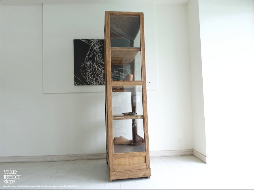 チーク無垢材 ヴィンテージキャビネットZX 食器棚 ショーケース 陳列棚